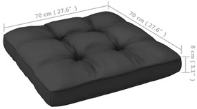 9pcs conjunto lounge de jardim c/ almofadões pinho maciço cinza