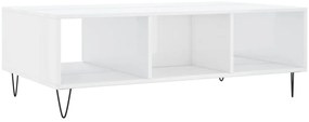 Mesa de centro 104x60x35 cm derivados madeira branco brilhante