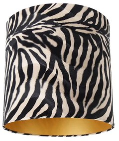 Abajur de veludo com design de zebra 40/40/40 interior dourado Clássico / Antigo