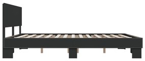 Estrutura de cama 200x200 cm derivados de madeira/metal preto