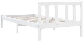 Estrutura de cama 100x200 cm madeira pinho maciço branco