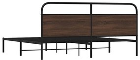 Estrutura cama sem colchão 200x200cm metal carvalho castanho