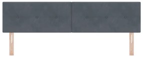 Cabeceira LED Estofada Cinza Escura 180 cm Veludo