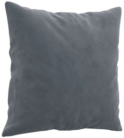 2 pcs conjunto de sofás com almofadas veludo cinzento-escuro