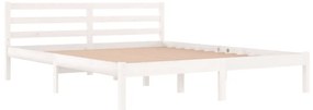 Estrutura de cama 160x200 cm pinho maciço branco