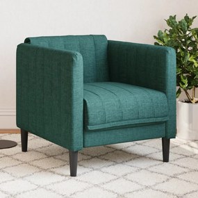 vidaXL Poltrona tecido verde-escuro