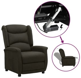 vidaXL Poltrona elevatória tecido cinzento-acastanhado