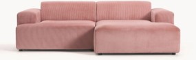 Sofá de canto em bombazina Melva (3 lugares)