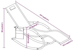 Espreguiçadeiras baloiço 2 pcs aço e textilene preto