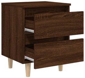 Conjunto de 2 Mesinhas de Cabeceira Bacco - Nogueira - Design Moderno