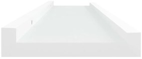 Unidade de prateleiras com rebordo 2 pcs 40x9x3 cm MDF branco