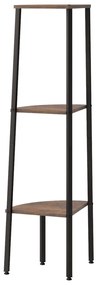 Estante canto 3 prat. 45,5x31,5x120 cm castanho-escuro/preto