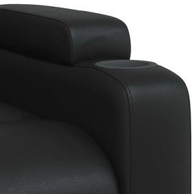 Poltrona de massagens reclinável couro artificial preto