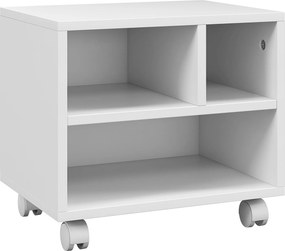 Móvel para Impressora com Rodas Suporte para Impressora com Compartimentos Abertos para Escritório Estúdio 40x30x36 cm Branco