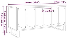 Armário de Registro vidaXL Madeira Antiga 100x38x48 cm Madeira de Enge