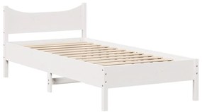 Cama sem colchão 90x200 cm madeira de pinho maciça branco