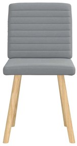 Cadeiras de jantar 2 pcs tecido cinzento-claro