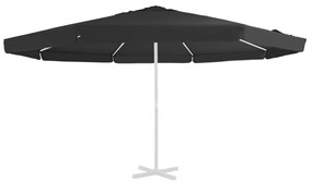 Tecido de substituição p/ guarda-sol exterior 500 cm preto