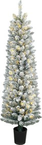 Árvore de Natal Nevada com 150 Luzes LED 150 cm 8 Modos 250 Pontas Verde e Branco
