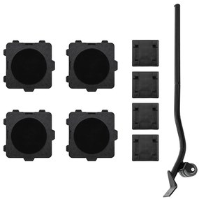vidaXL Rolos para móveis 4 peças com elevador preto 13,5x13,5x4,2 cm 300 kg