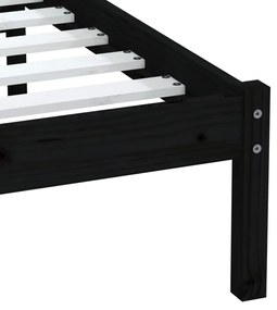 Estrutura cama pequena solteiro 75x190 cm madeira maciça preto