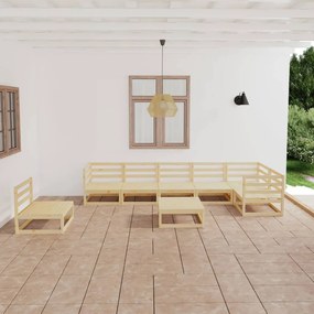 vidaXL 8 pcs conjunto lounge de jardim pinho maciço