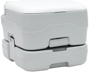 Vaso Sanitário Portátil vidaXL Cinza e Branco em Plástico 10 L