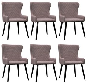 vidaXL Cadeiras de jantar 6 pcs veludo rosa