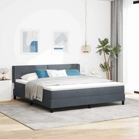 vidaXL Cama Box com colchão Cinza Escuro 200 x 180 cm Poliéster