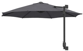 Parasol de Jardim Montado na Parede Antracite 250 cm