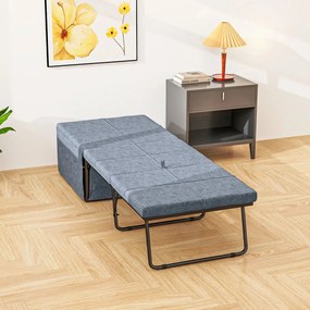 Cama Dobrável "Açores" com Capa de Proteção - Cinza - 180x68 cm - Meta