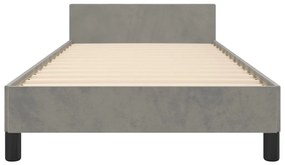 Estrutura de cama sem colchão 80x200 cm veludo cinzento-claro