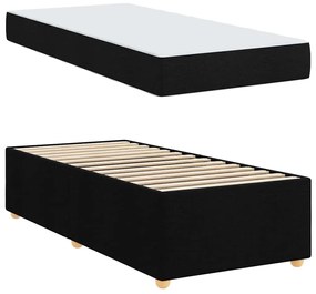 vidaXL Estrutura de cama com colchão Preto 100 x 200 cm tecido