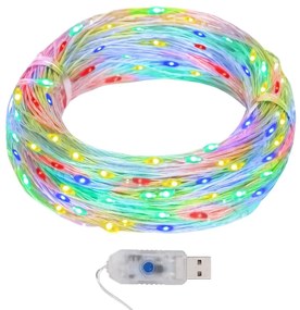 Cordão de micro luzes 40 m 400 LED 8 funções colorido