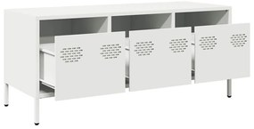 Móvel de TV 101,5x39x43,5 cm aço laminado a frio branco