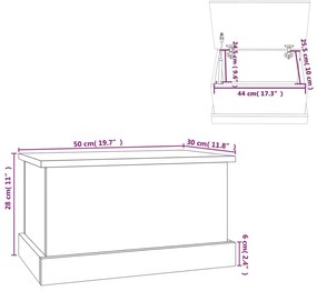 Caixa de arrumação 50x30x28 cm deriv. madeira branco brilhante