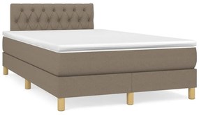 Cama box spring colchão/LED 120x190cm tecido cinza-acastanhado
