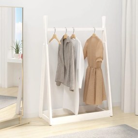 Suporte para roupas 100x45x150 cm madeira pinho maciça branco