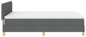 Cama Box Spring com Colchão Cinza Escuro 140x200 cm Tecido