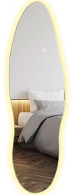 Espelho de Pé com Luzes LED 40x120 cm Espelho de Parede com Iluminação em 3 Cores Função de Memória e Controlo Tátil Transparente