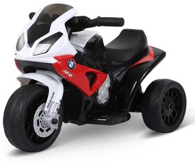 HOMCOM Mota Elétrica BMW para Crianças entre 18-36 Meses 6V com Faróis Música e Velocidade Máx. de 2,5 km/h 66x37x44 cm Vermelho