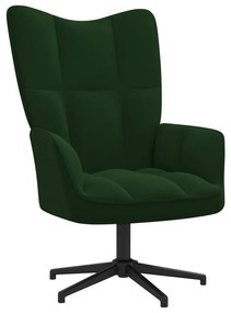 Cadeira de descanso veludo verde-escuro
