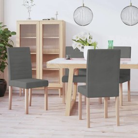 vidaXL Cadeiras de jantar 4 pcs tecido cinzento-escuro
