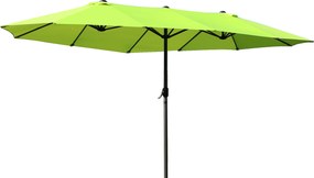 Outsunny Guarda-sol Duplo 455 x 265 cm, Guarda-sol com Proteção UV e Manivela, Guarda-sol de Varanda resistente ao vento, Proteção solar para Varanda e Jardim, Verde | Aosom Portugal