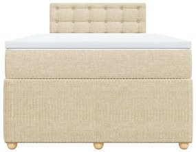 Cama boxspring com colchão 120x190 cm tecido cor creme