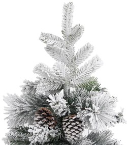 Árvore de Natal c/ flocos de neve e pinhas 225 cm PVC e PE