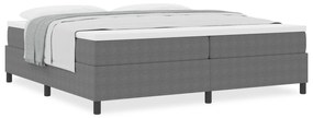 Cama Box Spring com Colchão Cinza 200x200 cm Tecido de Veludo