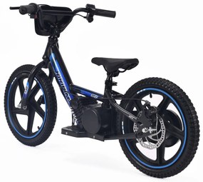 Bicicleta eléctrica para crianças RIRIBIKE RTX6 24V (16") bateria de lítio, motor de 250 watts, travão de disco, assento ajustável em PU macio Azul