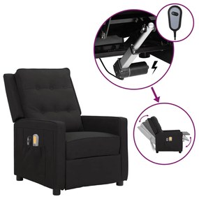 vidaXL Poltrona de massagens elétrica tecido preto
