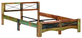 Estrutura de cama madeira recuperada maciça 140x200 cm